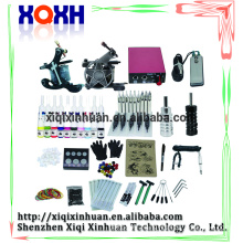 China suppliers tattoo kits with one gun,ten tattoo needle tip,one red power supply